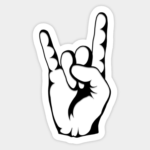 RAISE YOUR HORNS! White and Black Sticker by GodxanGalactic